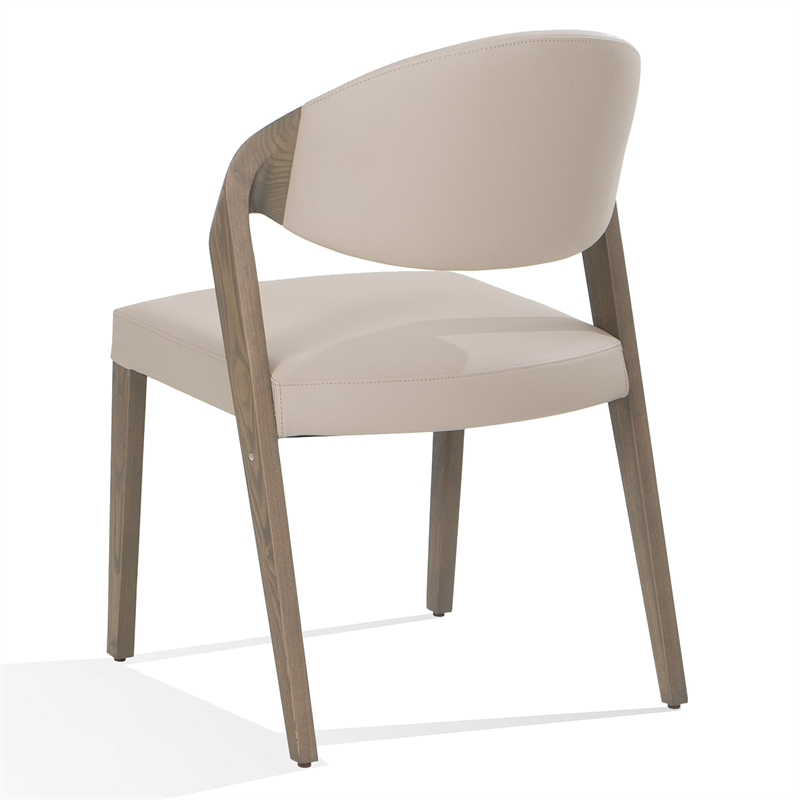 Pemberly Row Mid-Century Dining Chair Set in Beige & Grey Ash