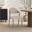 Pemberly Row Mid-Century Dining Chair Set in Beige & Grey Ash