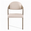 Pemberly Row Mid-Century Dining Chair Set in Beige & Grey Ash