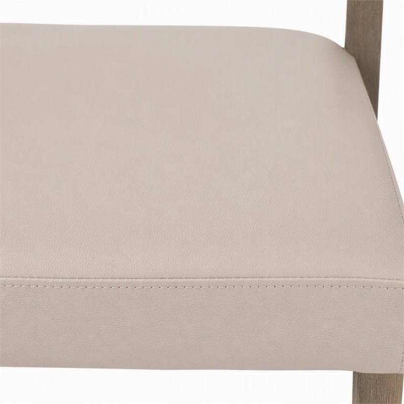 Pemberly Row Mid-Century Dining Chair Set in Beige & Grey Ash