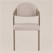 Pemberly Row Mid-Century Dining Chair Set in Beige & Grey Ash