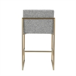 Pemberly Row Modern Counter Chair in Grey Fabric & Antique Brass