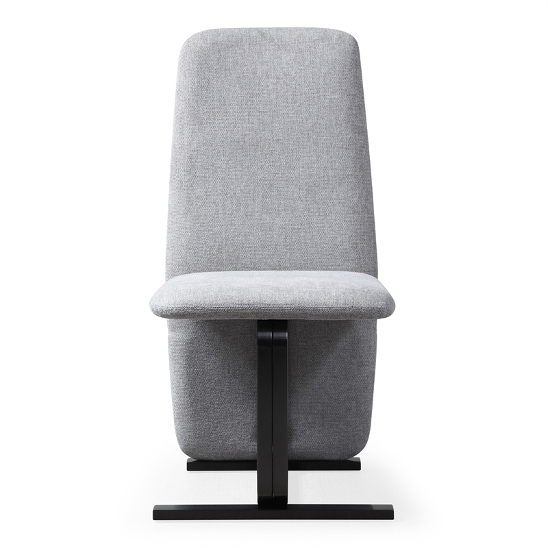 Pemberly Row Modern Dining Chair Set in Grey Linen & Gunmetal