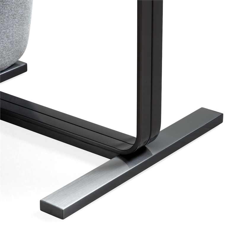 Pemberly Row Modern Dining Chair Set in Grey Linen & Gunmetal