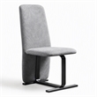 Pemberly Row Modern Dining Chair Set in Grey Linen & Gunmetal