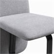Pemberly Row Modern Dining Chair Set in Grey Linen & Gunmetal