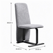 Pemberly Row Modern Dining Chair Set in Grey Linen & Gunmetal