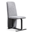 Pemberly Row Modern Dining Chair Set in Grey Linen & Gunmetal