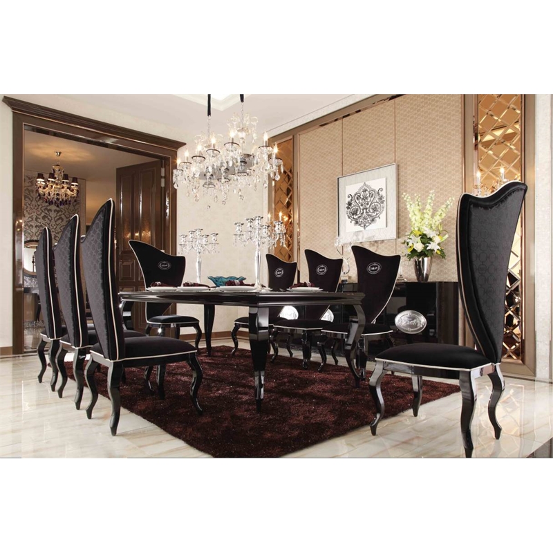 Pemberly Row Transitional Black Fabric Dining Chairs (Set of 2)
