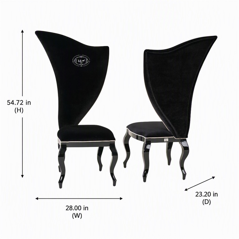 Pemberly Row Transitional Black Fabric Dining Chairs (Set of 2)