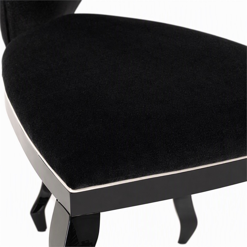 Pemberly Row Transitional Black Fabric Dining Chairs (Set of 2)