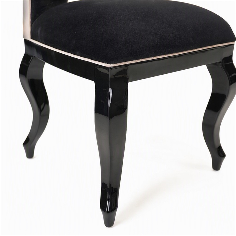 Pemberly Row Transitional Black Fabric Dining Chairs (Set of 2)