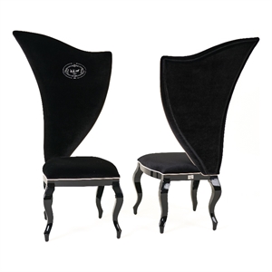 Pemberly Row Transitional Black Fabric Dining Chairs (Set of 2)