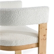 Pemberly Row Cream Upholstered Dining Chair with Burl Wood Veneer
