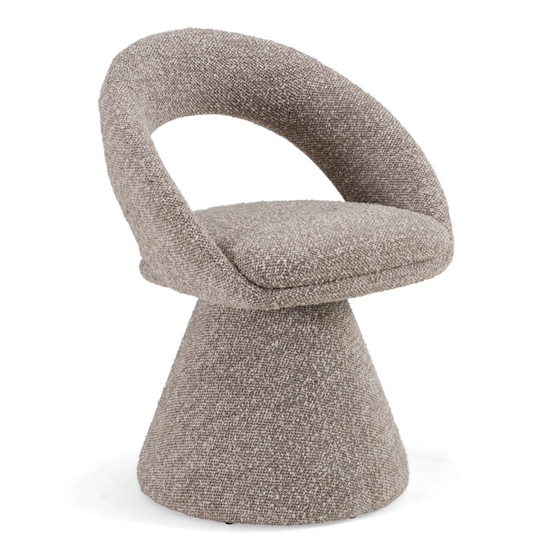 Pemberly Row Gray Swivel Dining Chair in Polyester Fabric with Iron Frame