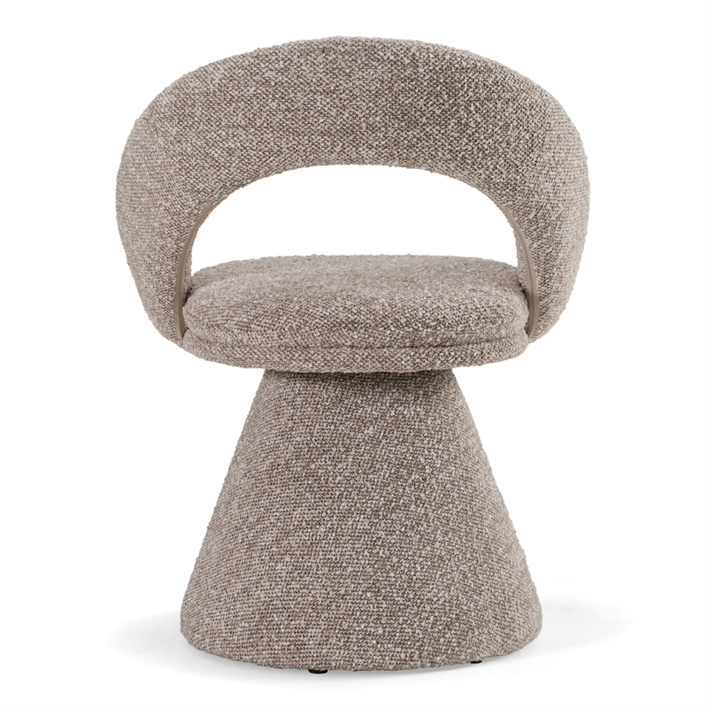 Pemberly Row Gray Swivel Dining Chair in Polyester Fabric with Iron Frame