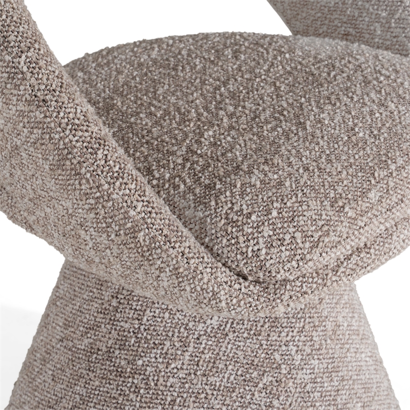 Pemberly Row Gray Swivel Dining Chair in Polyester Fabric with Iron Frame