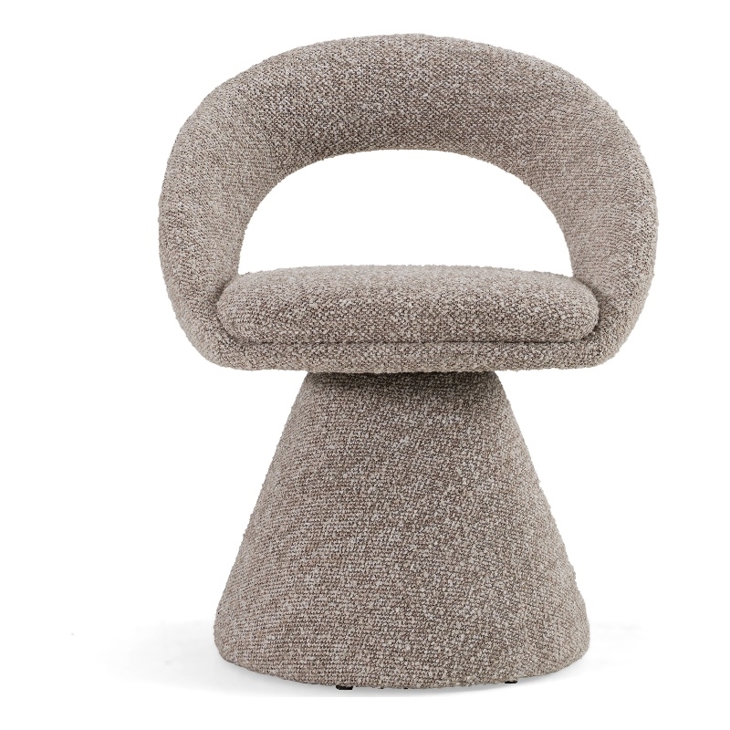 Pemberly Row Gray Swivel Dining Chair in Polyester Fabric with Iron Frame