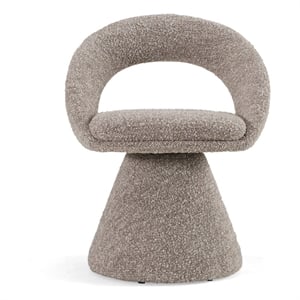 Pemberly Row Gray Swivel Dining Chair in Polyester Fabric with Iron Frame