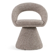 Pemberly Row Gray Swivel Dining Chair in Polyester Fabric with Iron Frame
