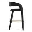 Pemberly Row Modern Black Leatherette Bar Chair with Footrest