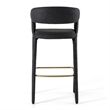 Pemberly Row Modern Black Leatherette Bar Chair with Footrest