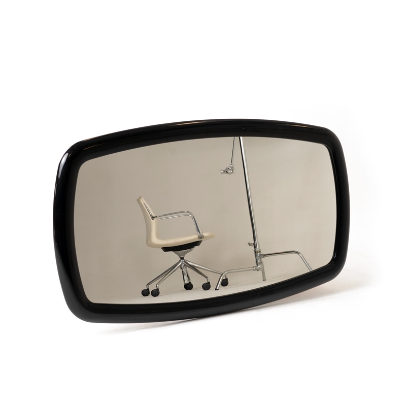 Pemberly Row Oval Glam Mirror in Black High Gloss Finish