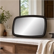 Pemberly Row Oval Glam Mirror in Black High Gloss Finish