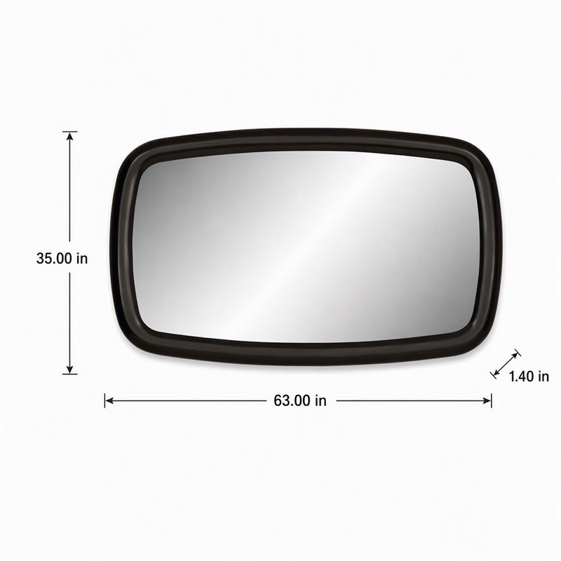 Pemberly Row Oval Glam Mirror in Black High Gloss Finish