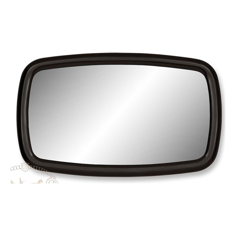Pemberly Row Oval Glam Mirror in Black High Gloss Finish