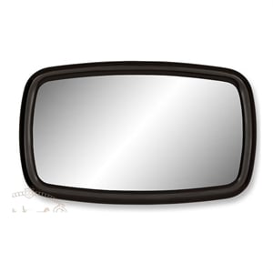 Pemberly Row Oval Glam Mirror in Black High Gloss Finish