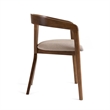 Pemberly Row Mid-Century Walnut Dining Chair with Light Brown Fabric