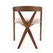 Pemberly Row Mid-Century Walnut Dining Chair with Light Brown Fabric
