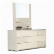 Pemberly Row Modern Beige Italian Mirror with Textured Finish