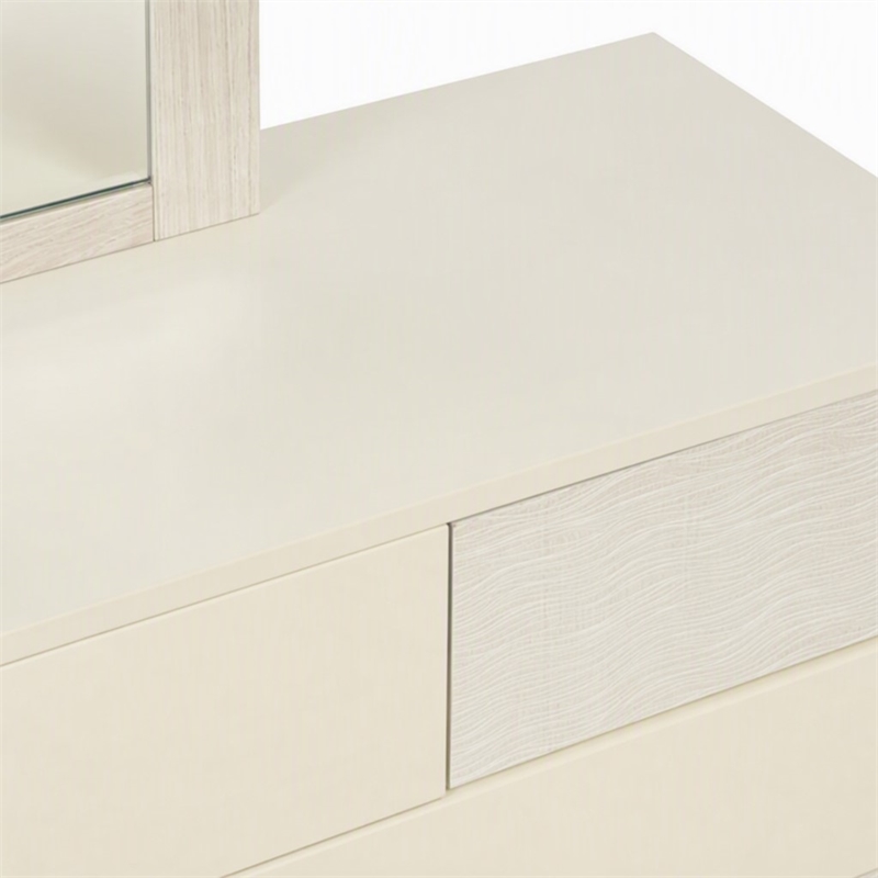 Pemberly Row Modern Beige Italian Mirror with Textured Finish