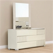 Pemberly Row Modern Beige Italian Mirror with Textured Finish
