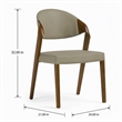 Pemberly Row Mid-Century Dining Chair Set in Beige Leatherette & Walnut