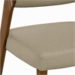 Pemberly Row Mid-Century Dining Chair Set in Beige Leatherette & Walnut