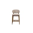Pemberly Row Modern Beige Linen Counter Chair with Rubberwood Legs