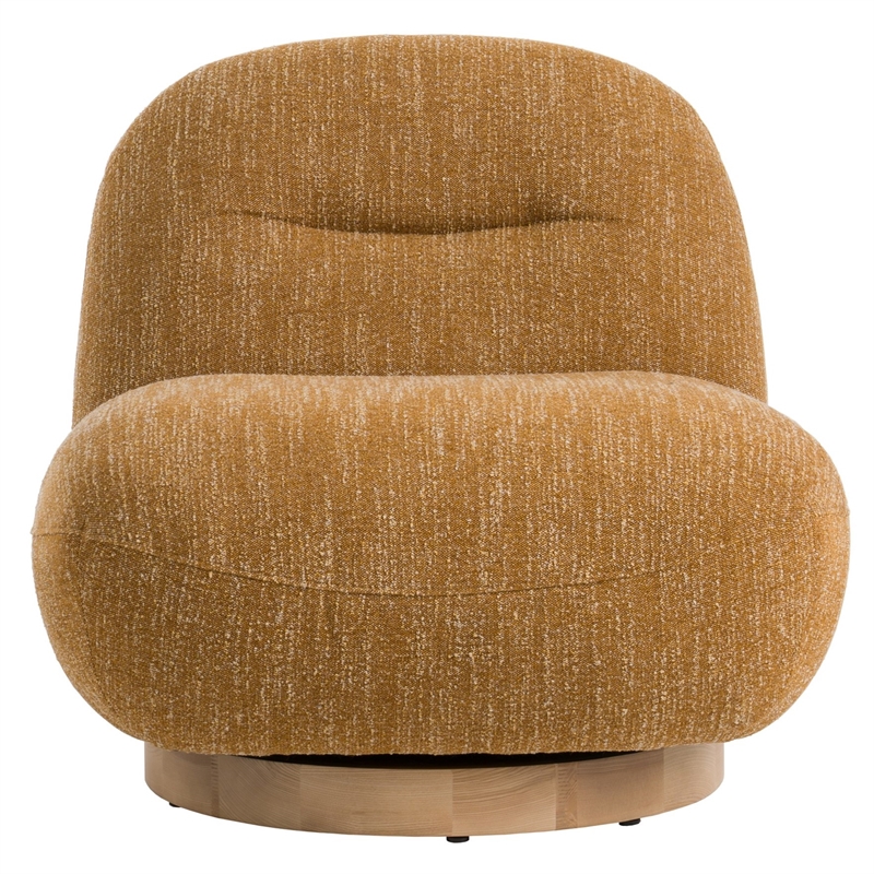 Pemberly Row Modern Mustard Fabric Swivel Accent Chair