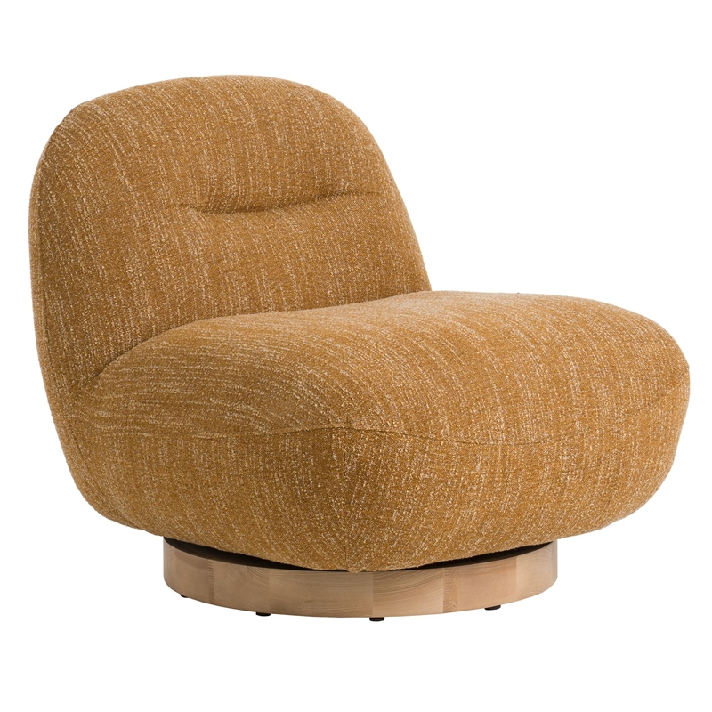 Pemberly Row Modern Mustard Fabric Swivel Accent Chair