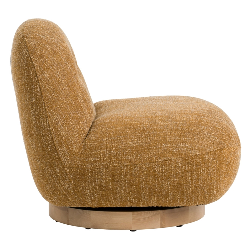 Pemberly Row Modern Mustard Fabric Swivel Accent Chair