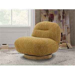 Pemberly Row Modern Mustard Fabric Swivel Accent Chair