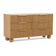 Pemberly Row Modern Natural Oak Dresser with 6 Drawers