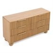 Pemberly Row Modern Natural Oak Dresser with 6 Drawers
