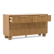 Pemberly Row Modern Natural Oak Dresser with 6 Drawers