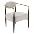 Pemberly Row Modern Grey Fabric Accent Chair with Black & Gold Arms