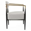 Pemberly Row Modern Grey Fabric Accent Chair with Black & Gold Arms