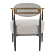 Pemberly Row Modern Grey Fabric Accent Chair with Black & Gold Arms