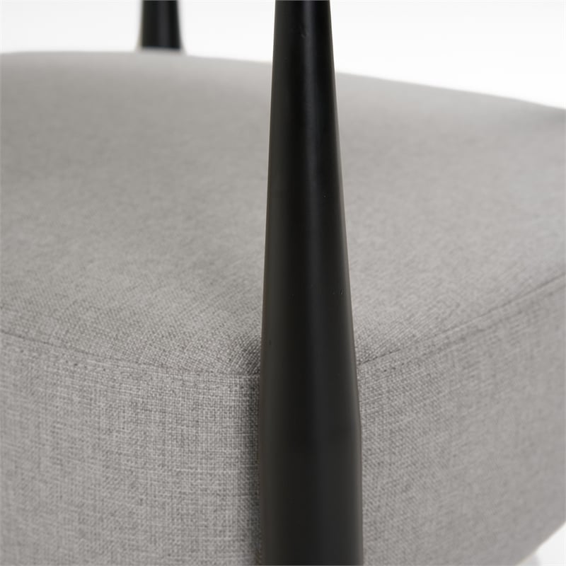 Pemberly Row Modern Grey Fabric Accent Chair with Black & Gold Arms